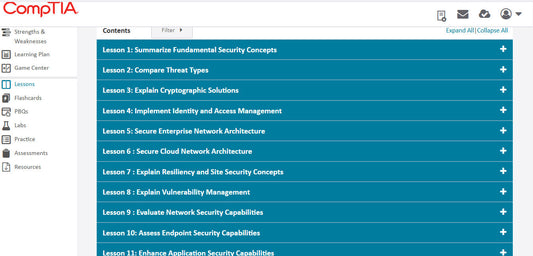 เรียนรู้ CompTIA Security+ CertMaster + ห้องปฏิบัติการ (SY0-701)