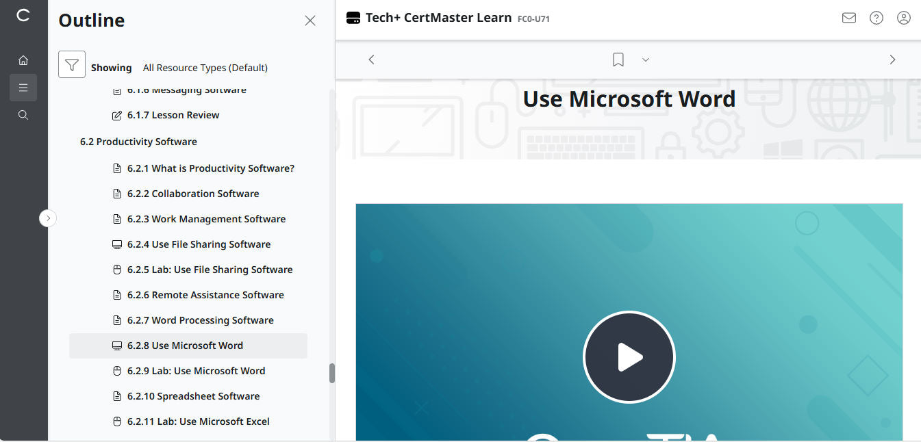 CertMaster Learn – Tech+ (V6) – (New Account ) 2-Month Access