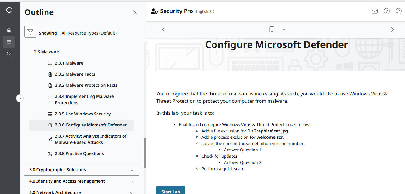TestOut Security Pro สำหรับ Security+ (SY0-701) - สิทธิ์เข้าใช้งาน 3 เดือน
