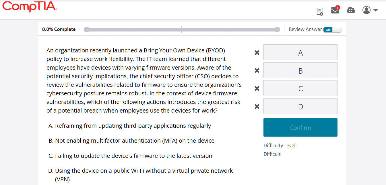 ข้อเสนอที่ดีที่สุด (SY0-701) - CompTIA Security+ CertMaster Learn + Labs (3 เดือน) 