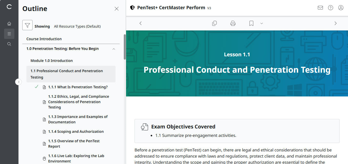 CertMaster Perform for PenTest+ PT0-003 (เข้าใช้งาน 3 เดือน) (🛒ข้อเสนอพิเศษ)