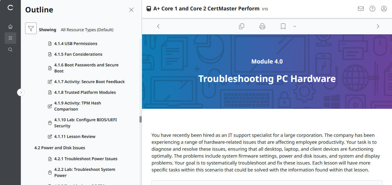 CompTIA A+ Core 1 & 2 CertMaster Perform  (V15) (4 Month Access) (🛒Special Offer)