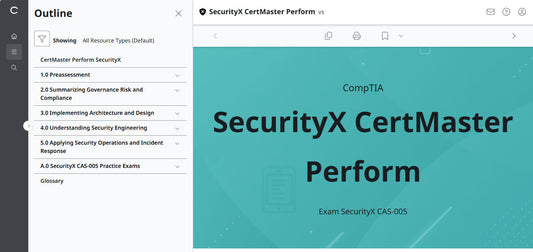CompTIA CertMaster Perform – ใบอนุญาตส่วนบุคคล SecurityX CASP+ CAS-005 