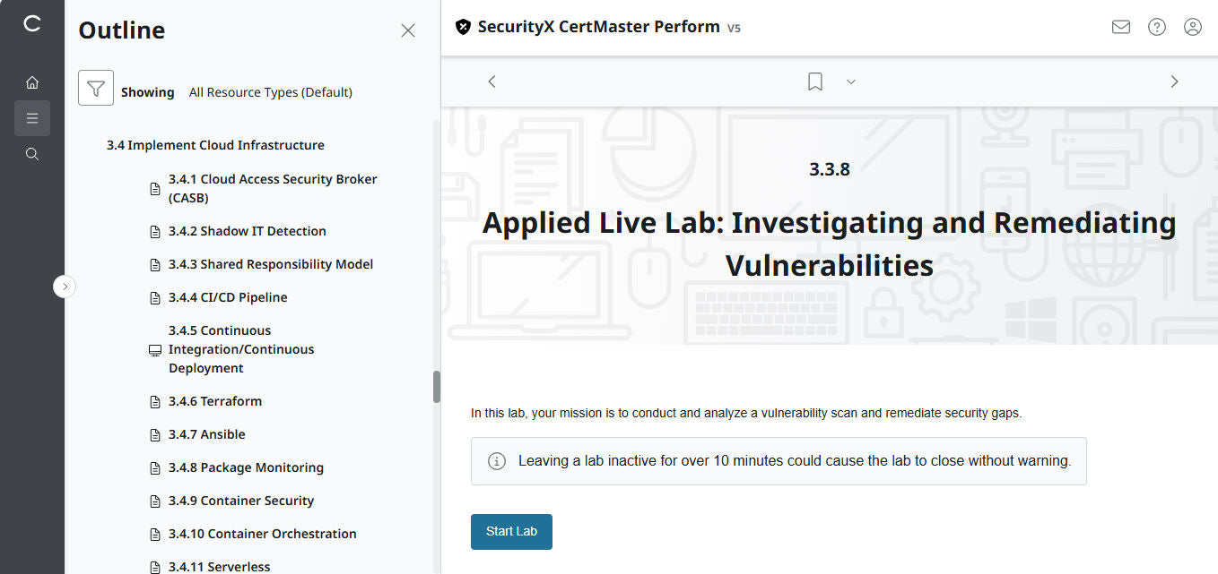 CompTIA CertMaster Perform – SecurityX CASP+ CAS-005 - เข้าใช้งานได้ 3 เดือน 