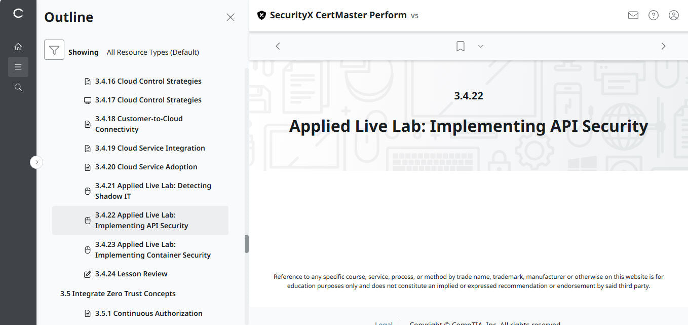 CompTIA CertMaster Perform – SecurityX CASP+ CAS-005 - เข้าใช้งานได้ 3 เดือน 