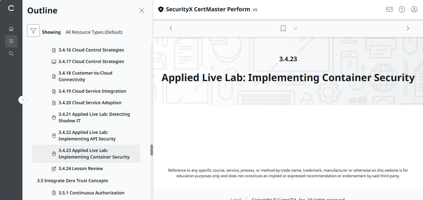 CompTIA CertMaster Perform – SecurityX CASP+ CAS-005 - เข้าใช้งานได้ 3 เดือน 