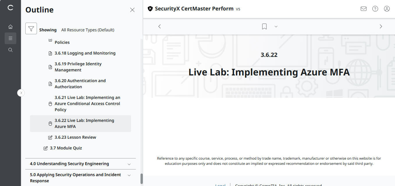 CompTIA CertMaster Perform – SecurityX CASP+ CAS-005 - เข้าใช้งานได้ 3 เดือน 