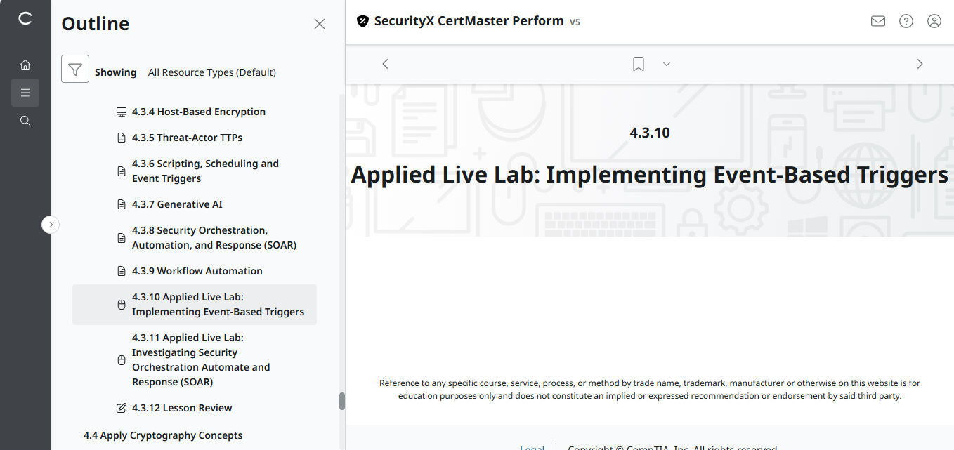 CompTIA CertMaster Perform – SecurityX CASP+ CAS-005 - เข้าใช้งานได้ 3 เดือน 