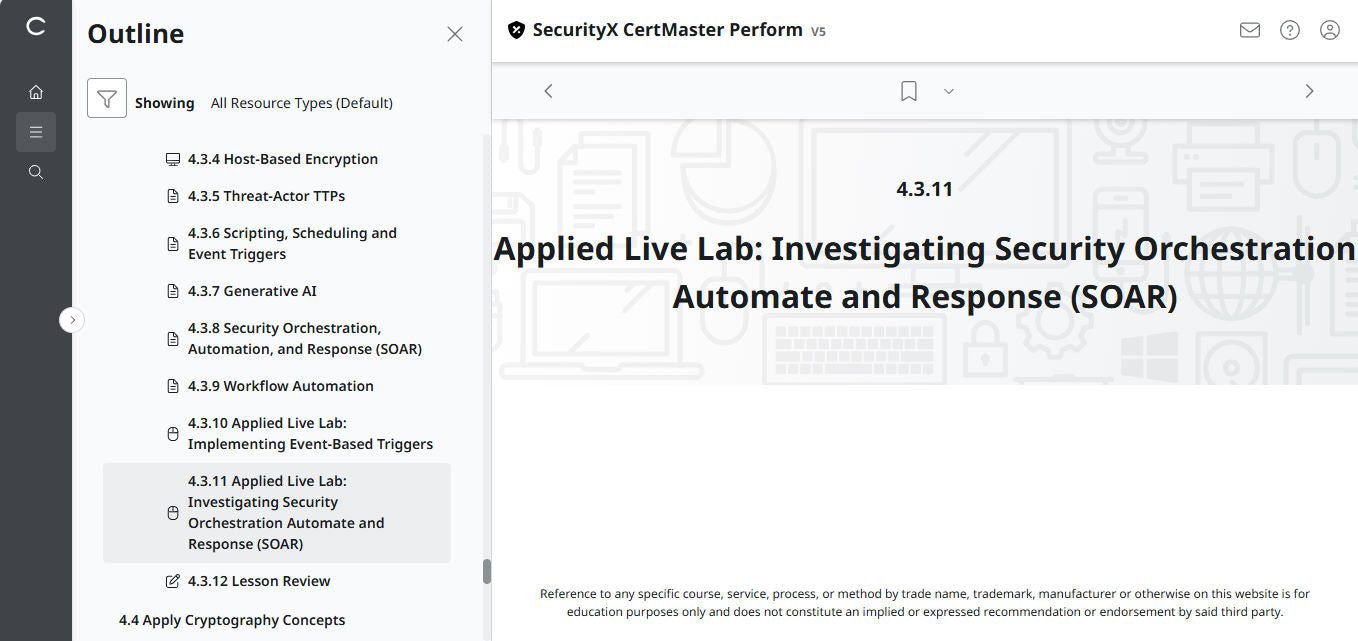 CompTIA CertMaster Perform – SecurityX CASP+ CAS-005 - เข้าใช้งานได้ 3 เดือน 
